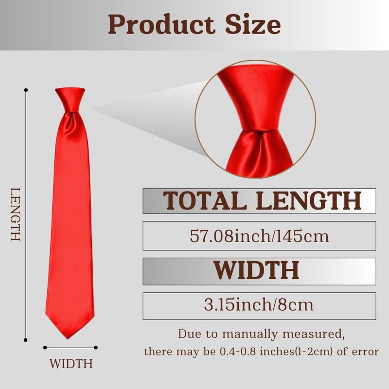 WOXVM Men's Ties Classic Solid Satin Tie Pure Color 3.15" Mens Necktie, Premium Formal Black Ties For Men Business & Wedding - Image 4